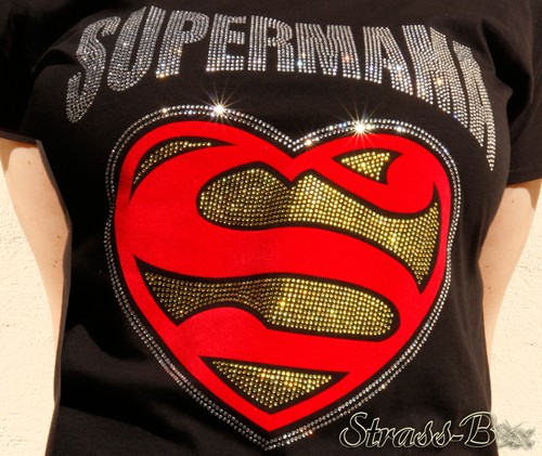Shirt supermama con - con, strass